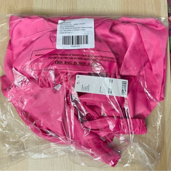 Urban Outfitters | Helena Corset Mini Dress Hot Pink Rose New Large Party Bow - Picture 6 of 7